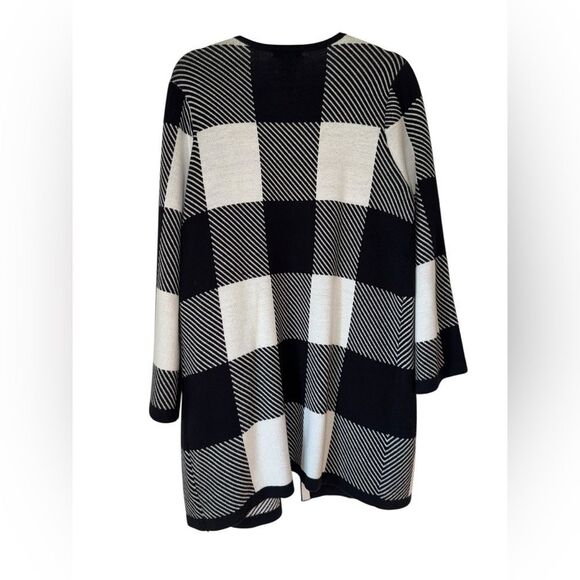 Women’s Alfani Patchwork Cardigan Size Medium Black and White - Picture 2 of 6
